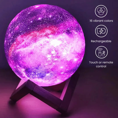 Lampe lune galaxie